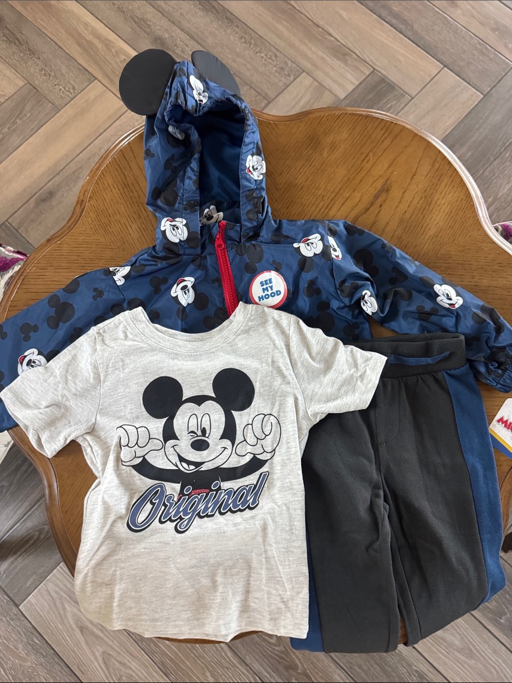 Disney Boys Mickey Mouse 3-Piece Set - Navy, Gray & Black